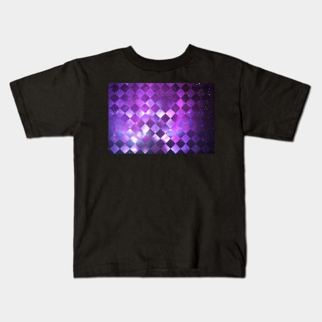 Violet space mosaic Kids T-Shirt by krinichnaya